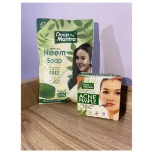 Deep Mantra Acne Pimple Treatment Cream & Deep Mantra Whitening Neem Soap Bundle